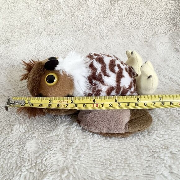 Wild Republic Great Horned Owl Brown Realistic Plush Toy 7” Stuffed Animal - Picture 4 of 4